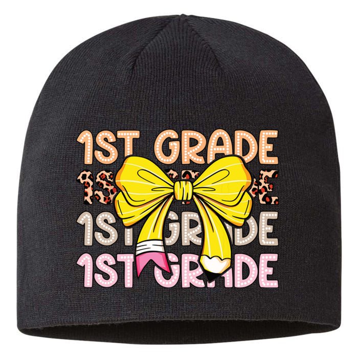 1st Grade Squad First Grade Team 1st Day Of School Sustainable Beanie