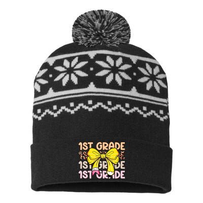 1st Grade Squad First Grade Team 1st Day Of School USA-Made Snowflake Beanie