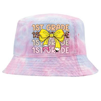 1st Grade Squad First Grade Team 1st Day Of School Tie-Dyed Bucket Hat