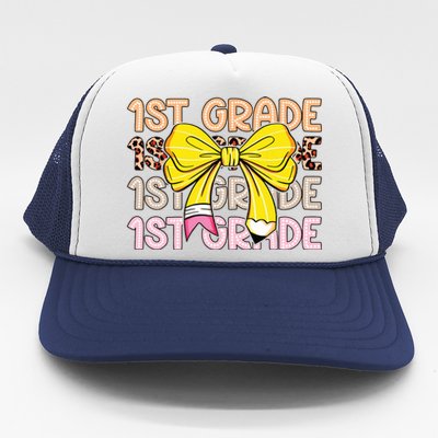 1st Grade Squad First Grade Team 1st Day Of School Trucker Hat