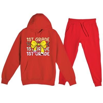 1st Grade Squad First Grade Team 1st Day Of School Premium Hooded Sweatsuit Set