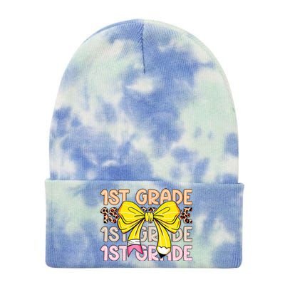 1st Grade Squad First Grade Team 1st Day Of School Tie Dye 12in Knit Beanie