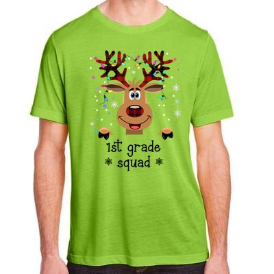 1st Grade Squad Reindeer Christmas Adult ChromaSoft Performance T-Shirt