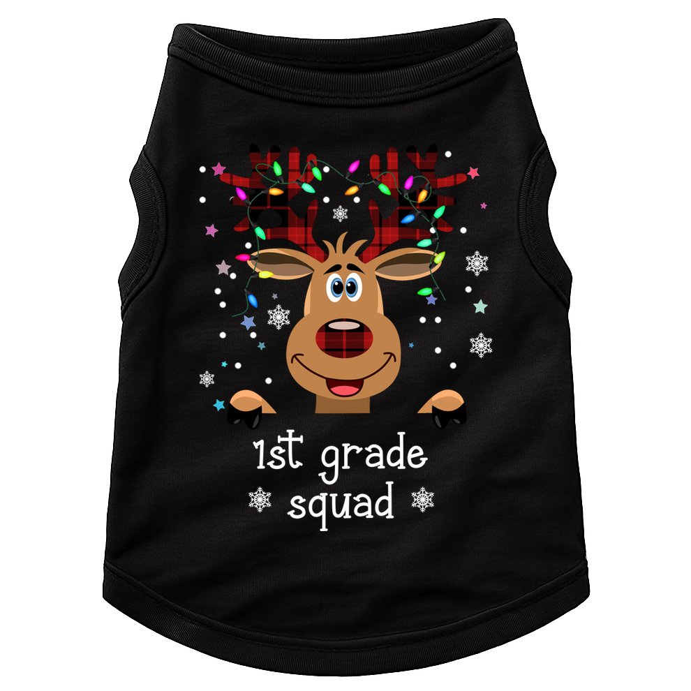 1st Grade Squad Reindeer Christmas Doggie Tank