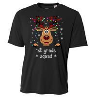 1st Grade Squad Reindeer Christmas Cooling Performance Crew T-Shirt