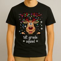 1st Grade Squad Reindeer Christmas T-Shirt
