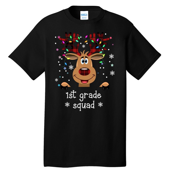 1st Grade Squad Reindeer Christmas Tall T-Shirt