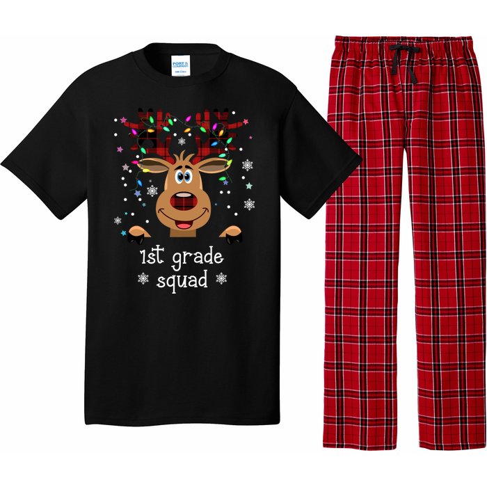 1st Grade Squad Reindeer Christmas Pajama Set