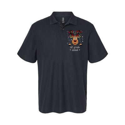 1st Grade Squad Reindeer Christmas Softstyle Adult Sport Polo