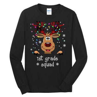 1st Grade Squad Reindeer Christmas Tall Long Sleeve T-Shirt