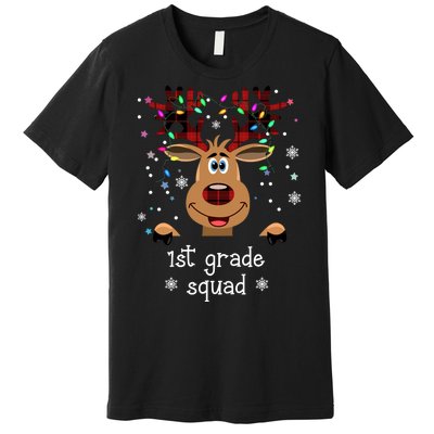 1st Grade Squad Reindeer Christmas Premium T-Shirt