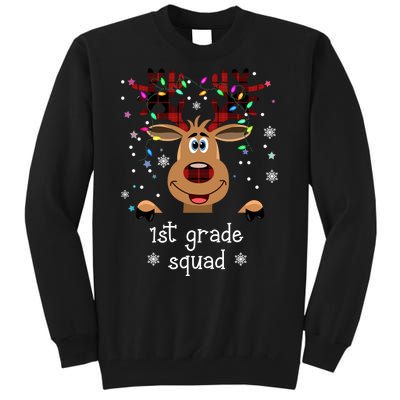 1st Grade Squad Reindeer Christmas Tall Sweatshirt