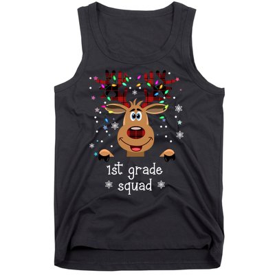 1st Grade Squad Reindeer Christmas Tank Top