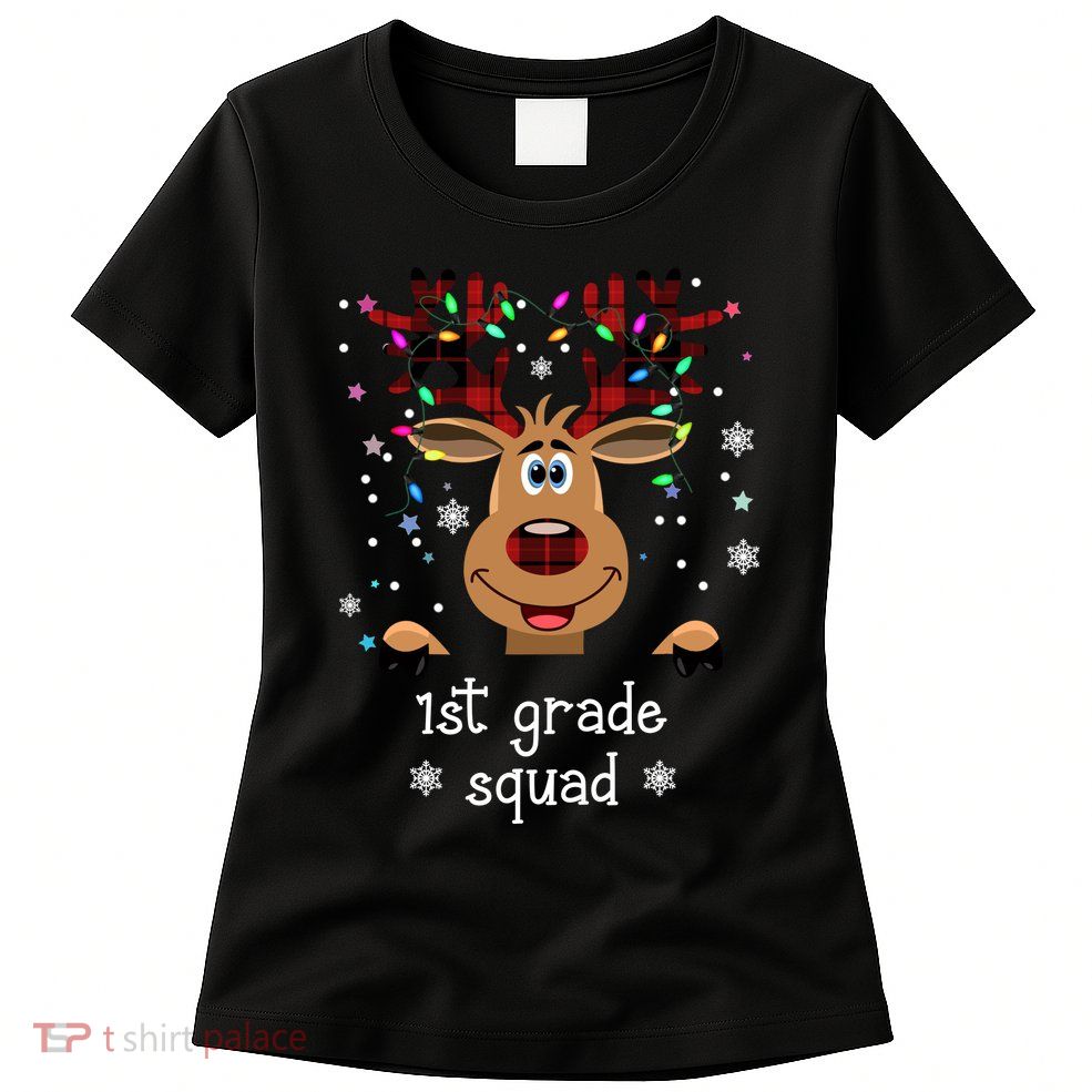 1st Grade Squad Reindeer Christmas Women's T-Shirt
