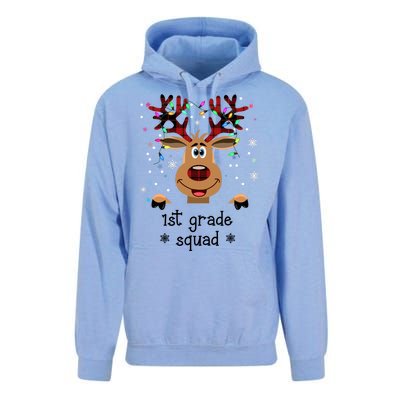 1st Grade Squad Reindeer Christmas Unisex Surf Hoodie