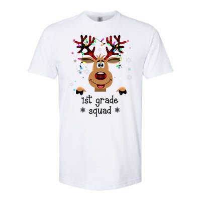 1st Grade Squad Reindeer Christmas Softstyle® CVC T-Shirt