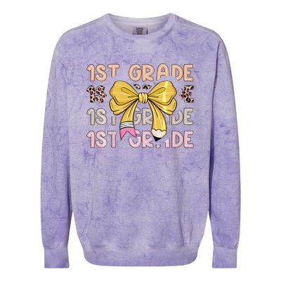 1st Grade Squad First Grade Team 1st Day Of School Gift Colorblast Crewneck Sweatshirt