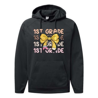 1st Grade Squad First Grade Team 1st Day Of School Gift Performance Fleece Hoodie