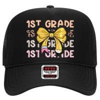 1st Grade Squad First Grade Team 1st Day Of School Gift High Crown Mesh Back Trucker Hat