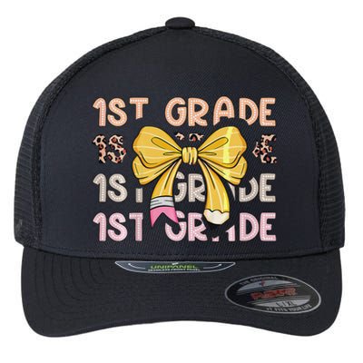 1st Grade Squad First Grade Team 1st Day Of School Gift Flexfit Unipanel Trucker Cap