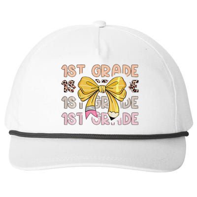 1st Grade Squad First Grade Team 1st Day Of School Gift Snapback Five-Panel Rope Hat