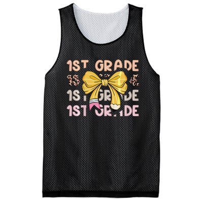 1st Grade Squad First Grade Team 1st Day Of School Gift Mesh Reversible Basketball Jersey Tank