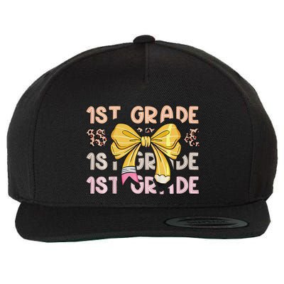 1st Grade Squad First Grade Team 1st Day Of School Gift Wool Snapback Cap