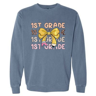 1st Grade Squad First Grade Team 1st Day Of School Gift Garment-Dyed Sweatshirt