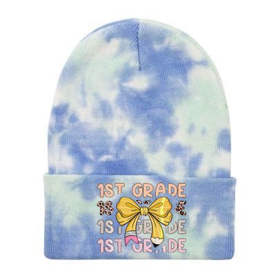 1st Grade Squad First Grade Team 1st Day Of School Gift Tie Dye 12in Knit Beanie