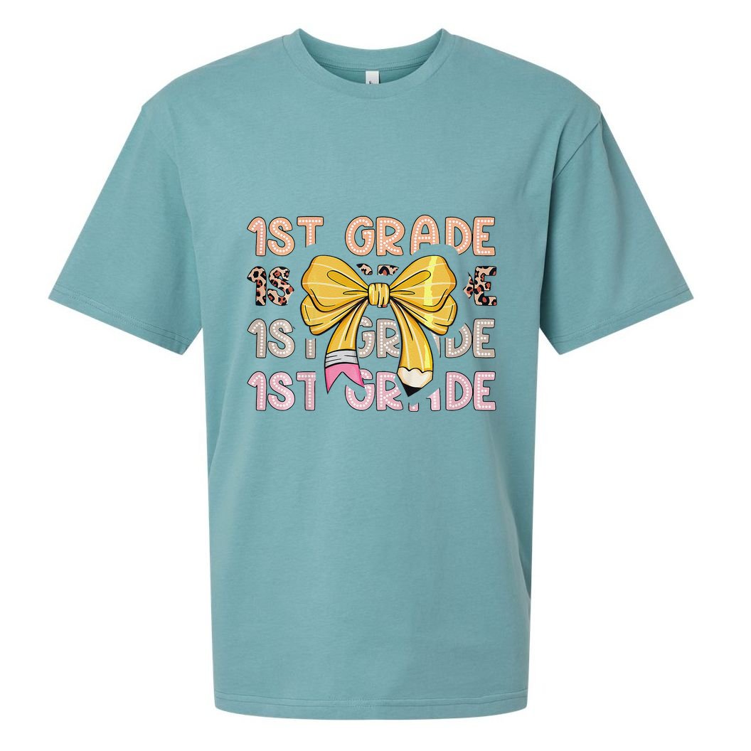1st Grade Squad First Grade Team 1st Day Of School Gift Sueded Cloud Jersey T-Shirt