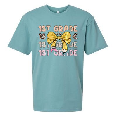 1st Grade Squad First Grade Team 1st Day Of School Gift Sueded Cloud Jersey T-Shirt