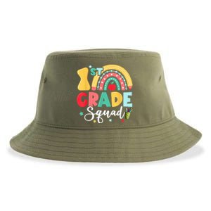 1st Grade Squad Team Funny Back To School Girls Boy Teacher Sustainable Bucket Hat