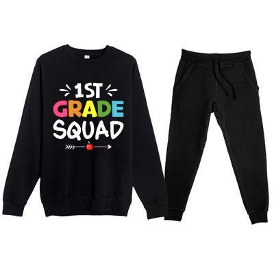 1st Grade Teacher Back To School Premium Crewneck Sweatsuit Set