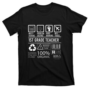 1St Grade Teacher MultiTasking Certified Job Gift First Grade T-Shirt