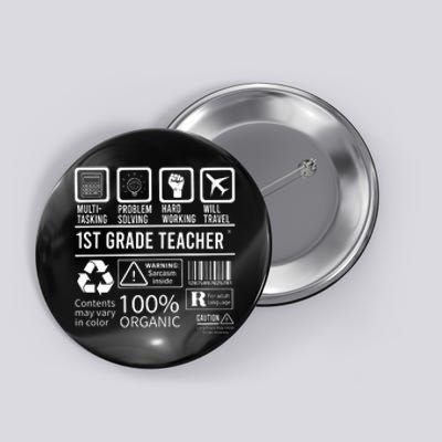 1St Grade Teacher MultiTasking Certified Job Gift First Grade Button