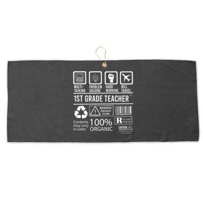 1St Grade Teacher MultiTasking Certified Job Gift First Grade Large Microfiber Waffle Golf Towel