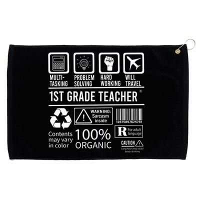 1St Grade Teacher MultiTasking Certified Job Gift First Grade Grommeted Golf Towel