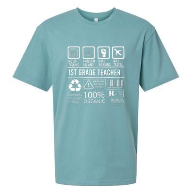 1St Grade Teacher MultiTasking Certified Job Gift First Grade Sueded Cloud Jersey T-Shirt