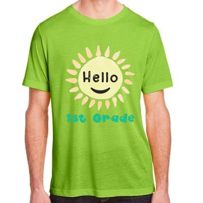 1St Grade Teacher Hello First Grade Team Cool Gift Adult ChromaSoft Performance T-Shirt