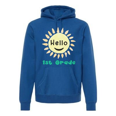 1St Grade Teacher Hello First Grade Team Cool Gift Premium Hoodie