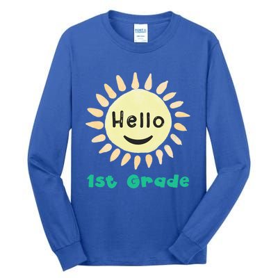 1St Grade Teacher Hello First Grade Team Cool Gift Tall Long Sleeve T-Shirt