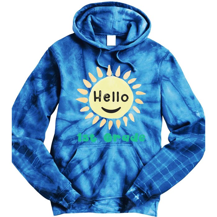 1St Grade Teacher Hello First Grade Team Cool Gift Tie Dye Hoodie