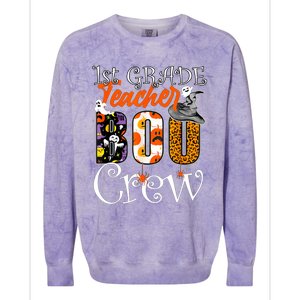 1St Grade Teacher Boo Crew Halloween First Grade Teacher Gift Colorblast Crewneck Sweatshirt