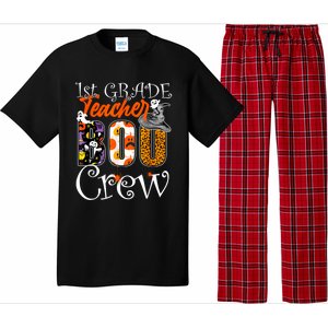 1St Grade Teacher Boo Crew Halloween First Grade Teacher Gift Pajama Set