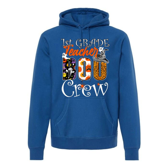 1St Grade Teacher Boo Crew Halloween First Grade Teacher Gift Premium Hoodie