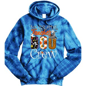 1St Grade Teacher Boo Crew Halloween First Grade Teacher Gift Tie Dye Hoodie