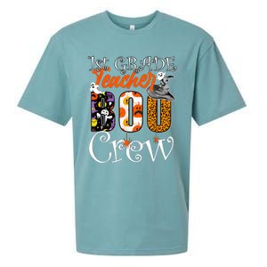 1St Grade Teacher Boo Crew Halloween First Grade Teacher Gift Sueded Cloud Jersey T-Shirt