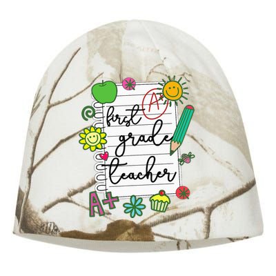 1st Grade Teacher Best First Grade Teacher Kati - Camo Knit Beanie