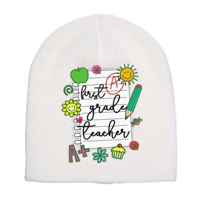 1st Grade Teacher Best First Grade Teacher Short Acrylic Beanie