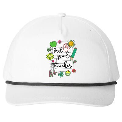 1st Grade Teacher Best First Grade Teacher Snapback Five-Panel Rope Hat